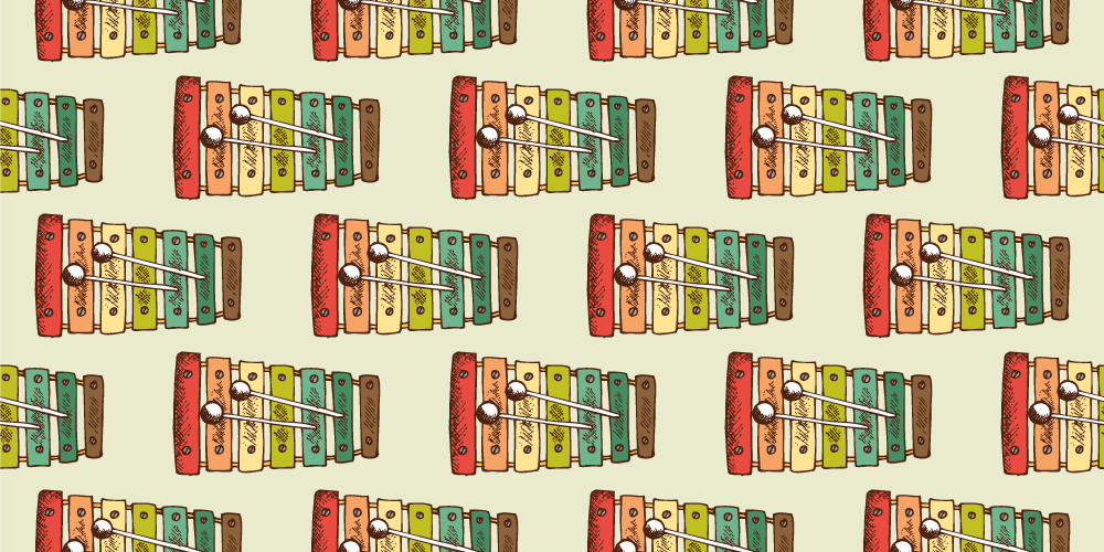 Colorful Xylophone Pattern teenage bedroom vinyl rug - TenStickers