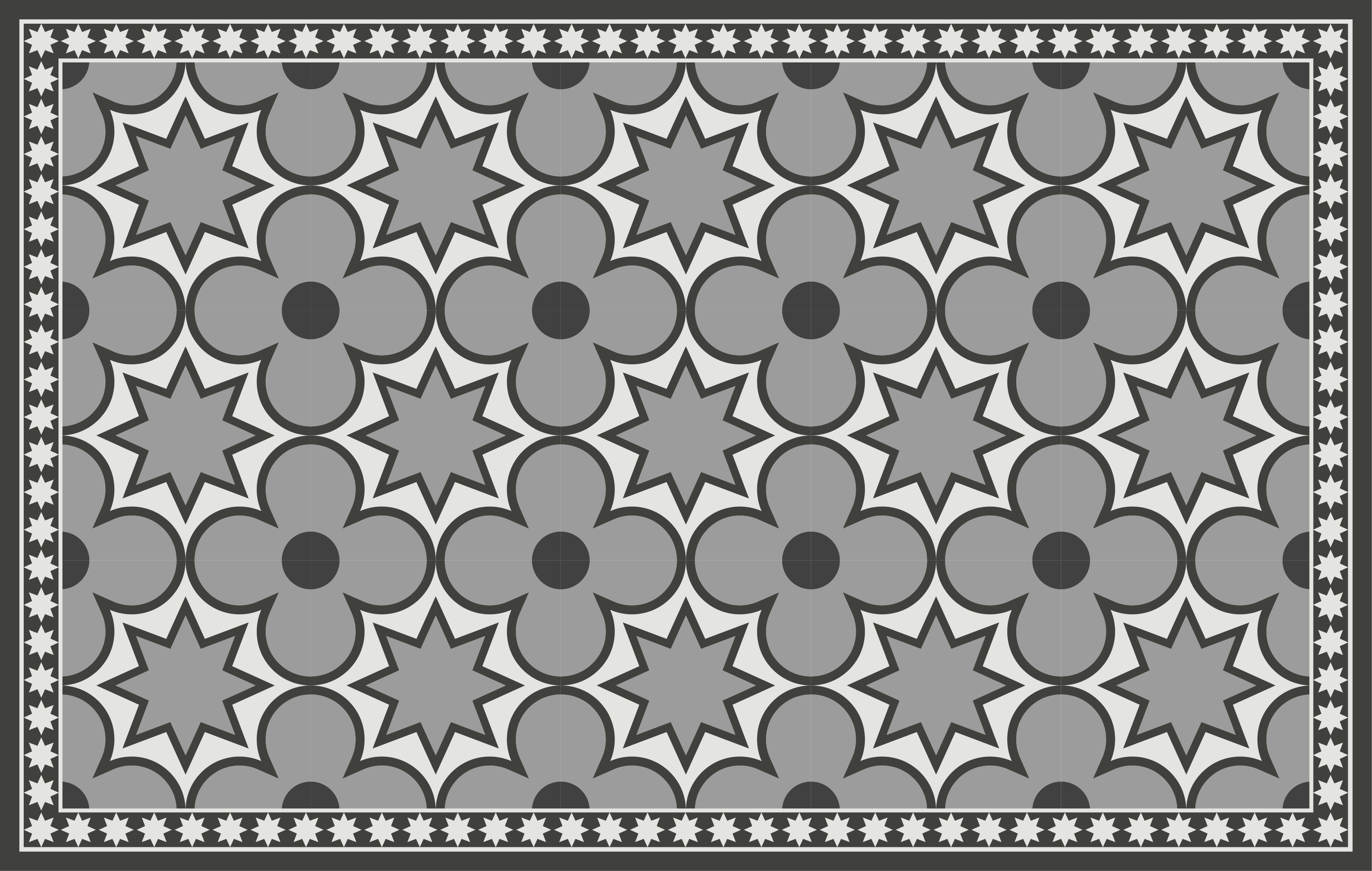 Star Pattern Style tile vinyl rug - TenStickers