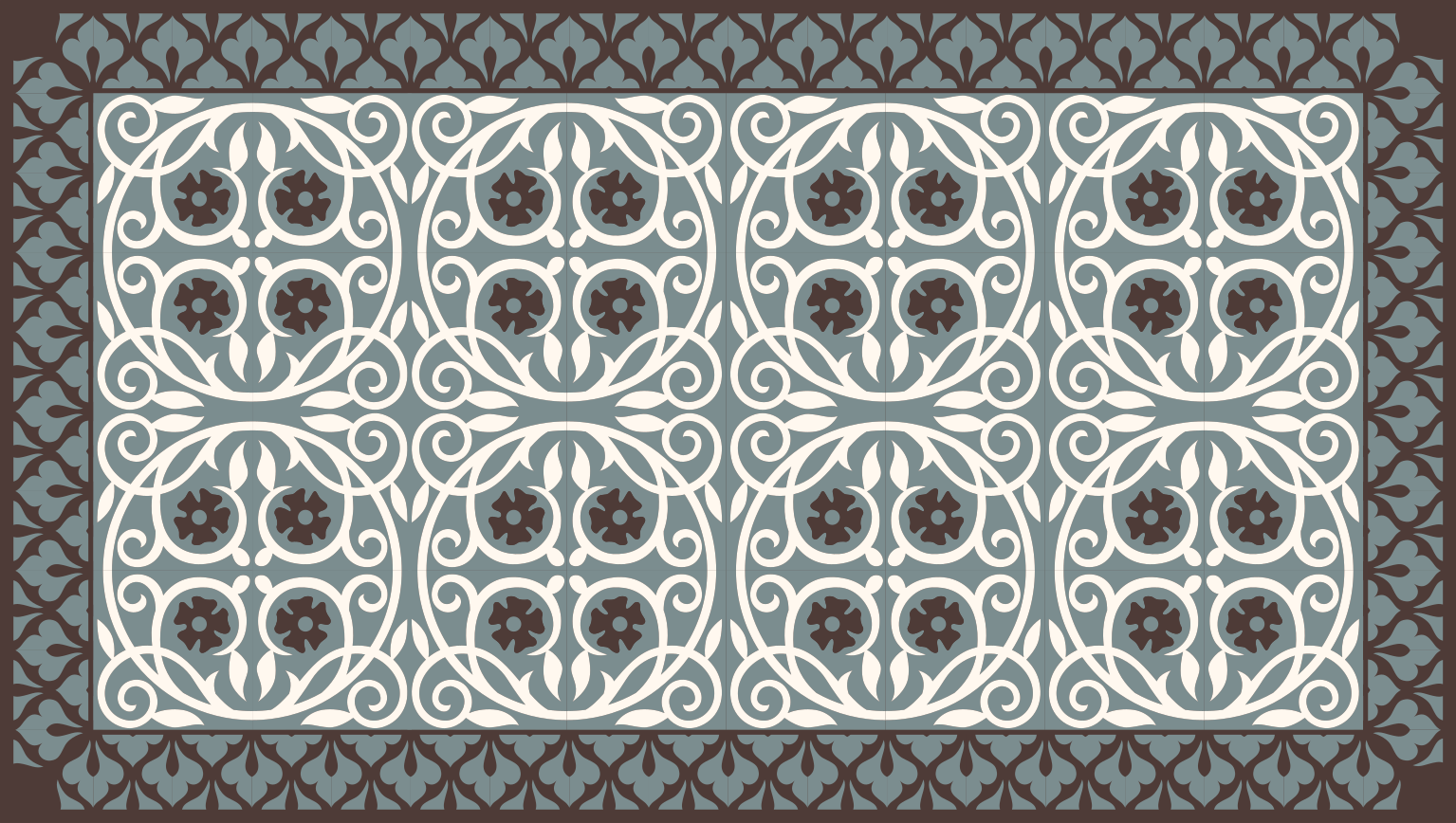 Floral Element Arrangement vinyl rug bathroom - TenStickers