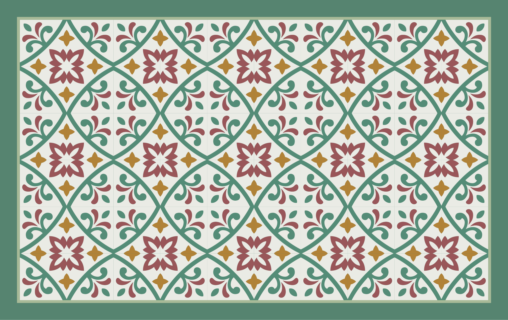 Elegant floral mosaic kitchen vinyl rug - TenStickers