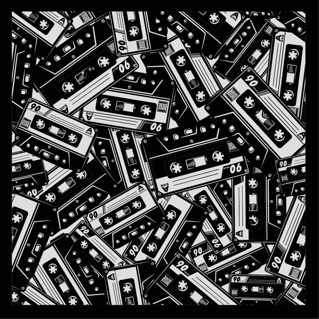 Cassette Tape Motif teenage bedroom vinyl rug - TenStickers