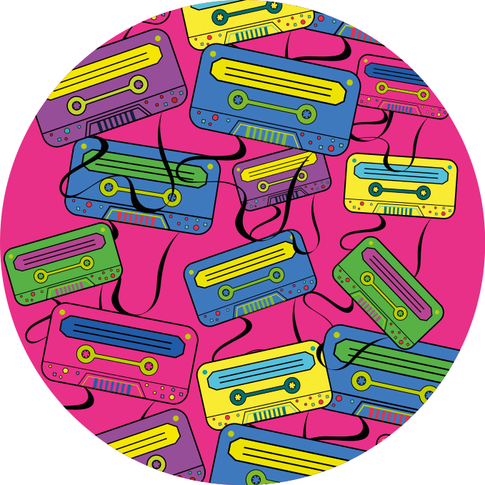 Vinyl rug vivid cassette tapes - TenStickers