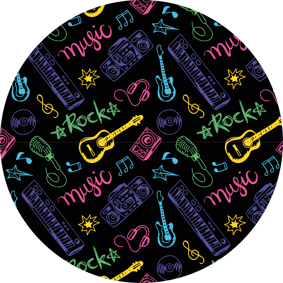 Musical Icons Pattern teenage bedroom vinyl rug - TenStickers