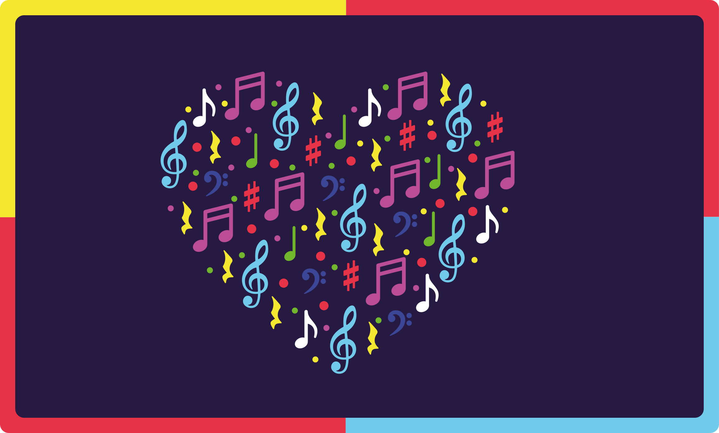 Vinyl rug colorful musical heart - TenStickers