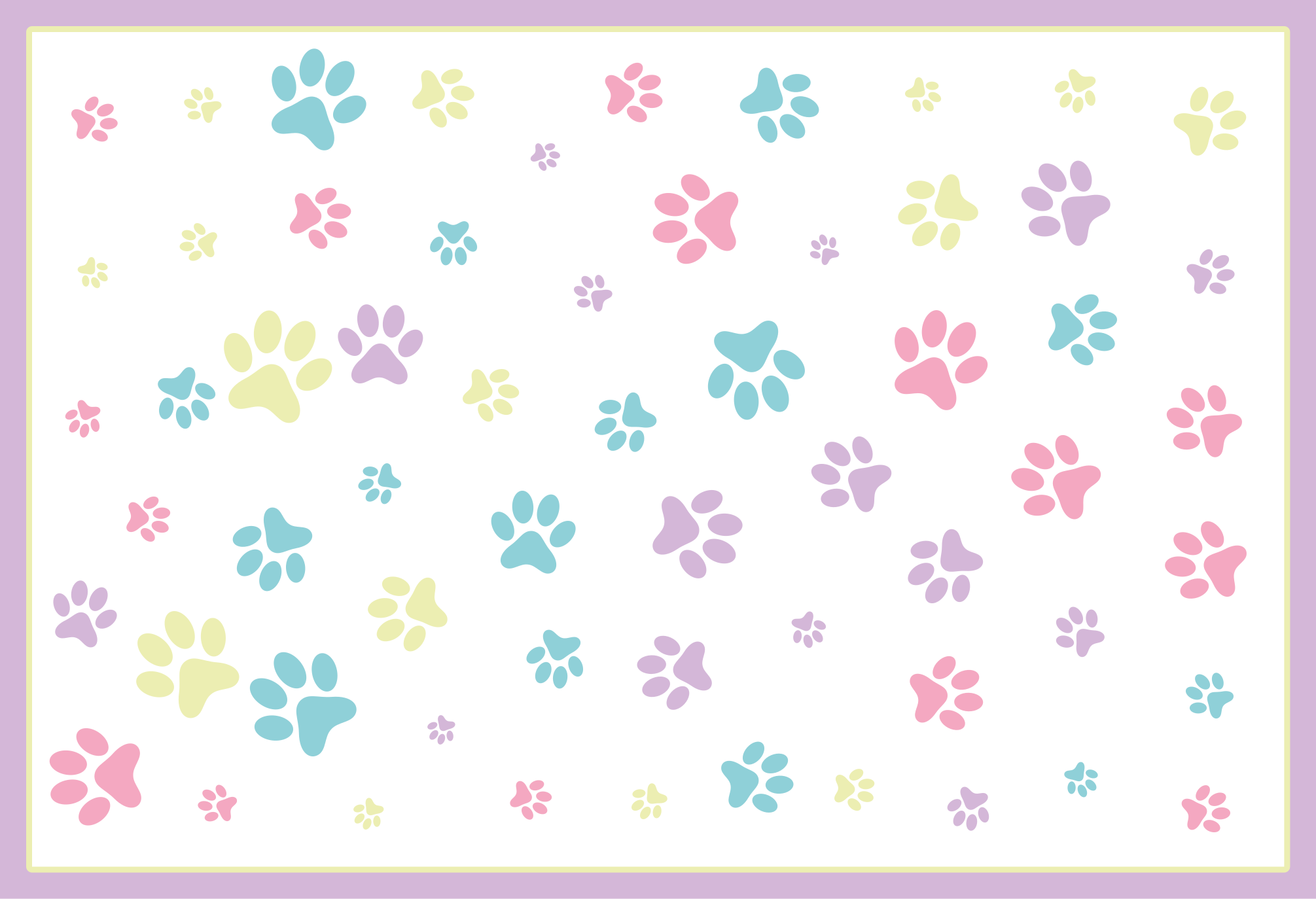 Animal print vinyl rug in paw print style - TenStickers