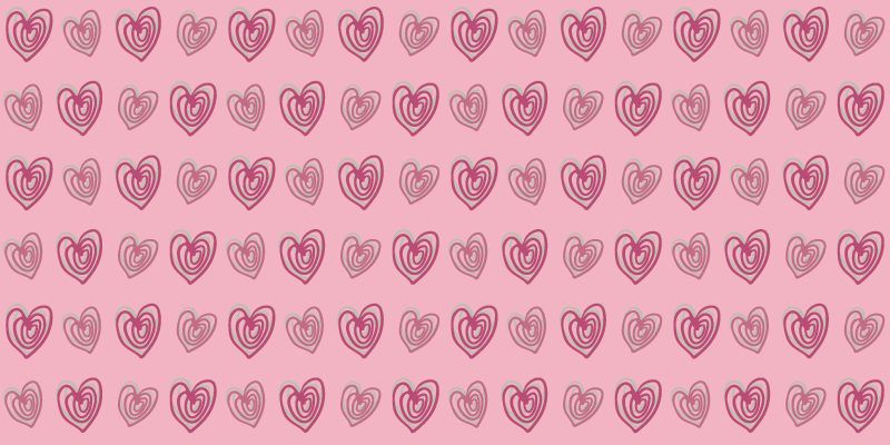 Vinyl rug in pink pattern with heart doodles - TenStickers