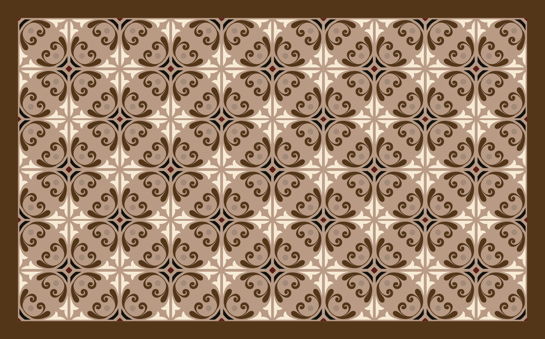 Brown vintage spanish bathroom flooring - TenStickers