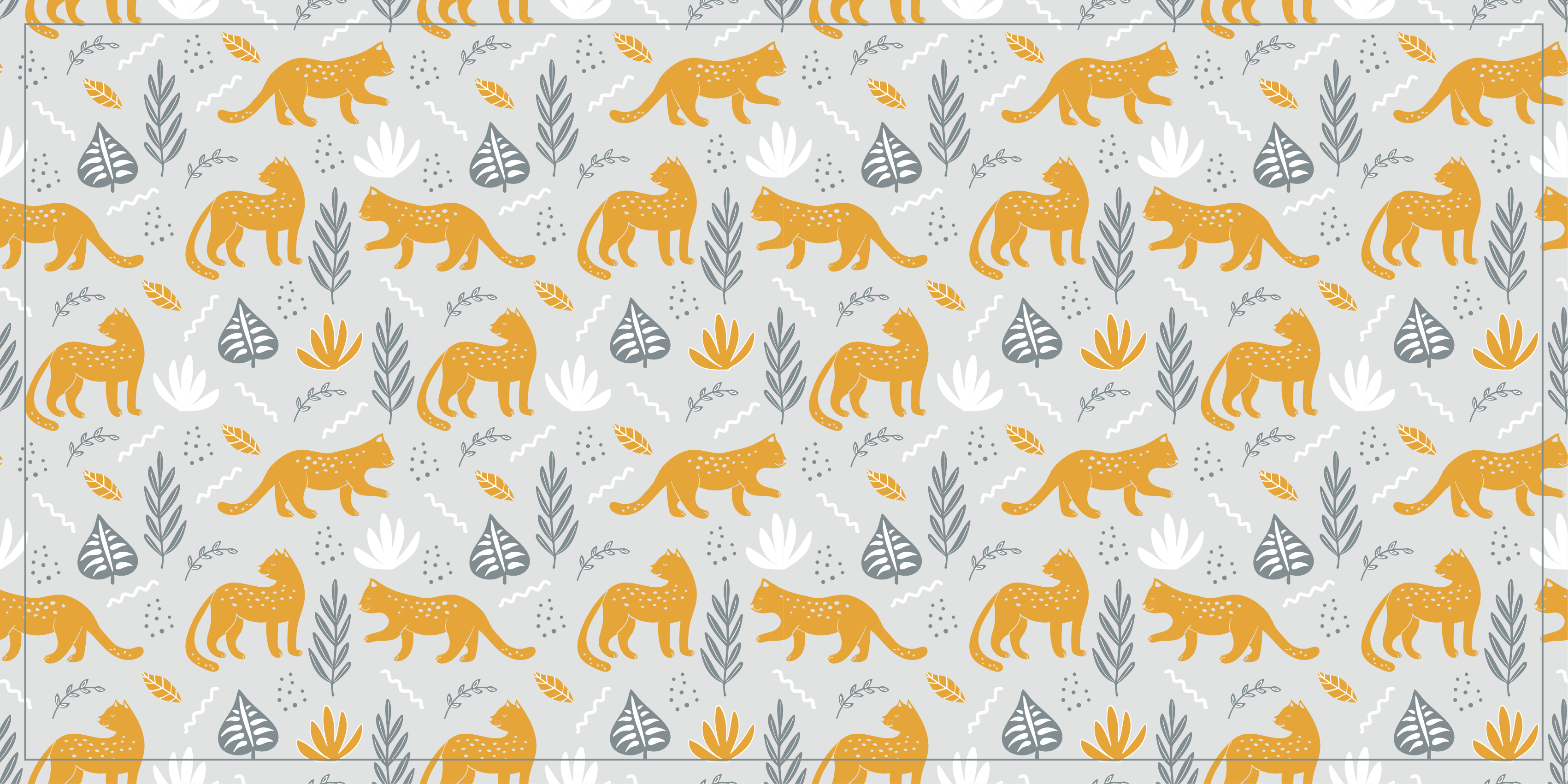 Wildlife cats pattern animal vinyl rug - TenStickers