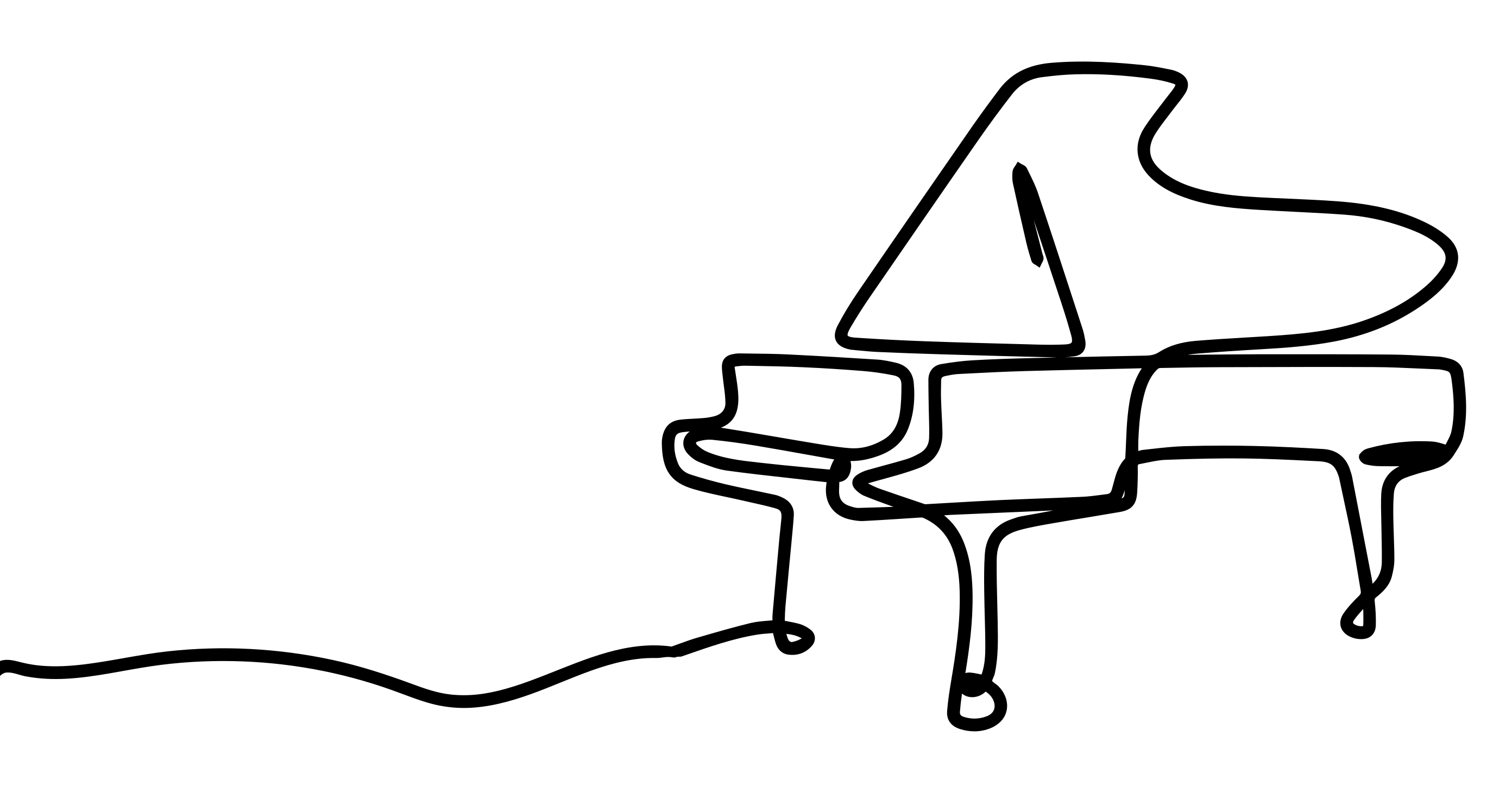 Piano line art cute design modern rug - TenStickers