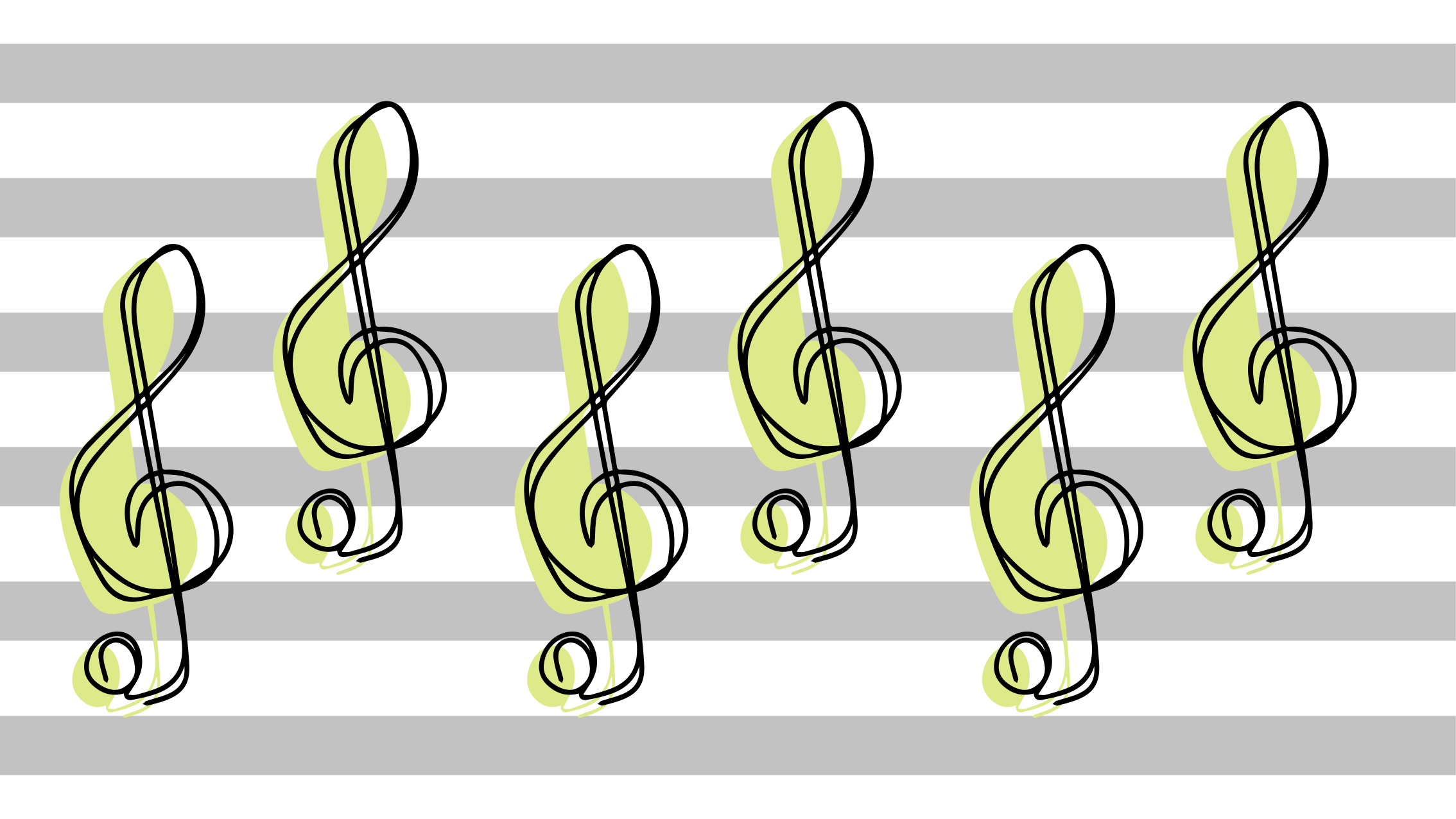 Musical Notes Pattern striped vinyl rug - TenStickers