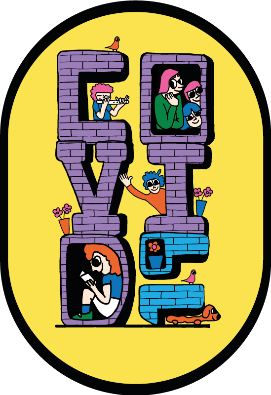 Covid characters staying home vinyl rug - TenStickers