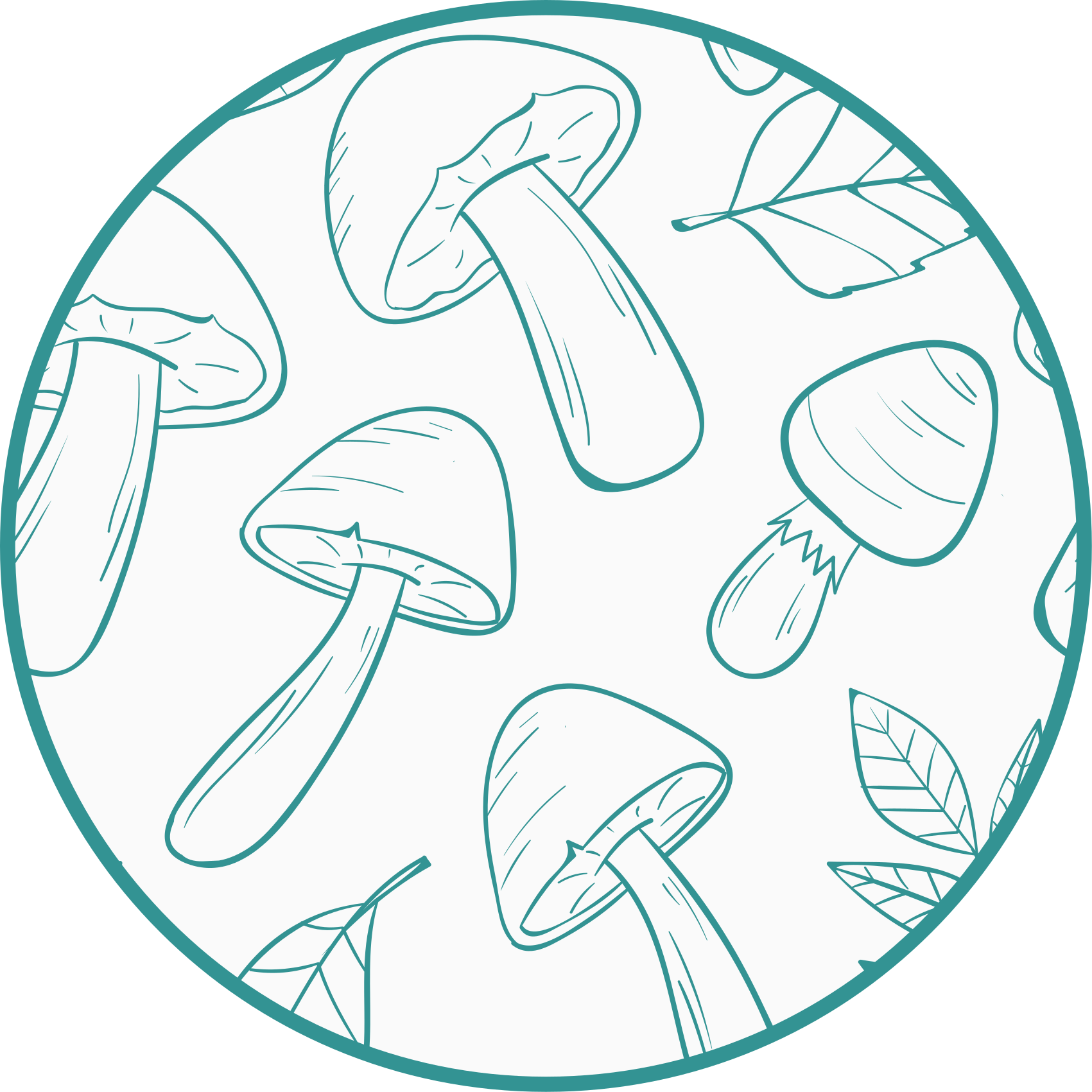 Mushroom Leaf Motif nature vinyl rug - TenStickers