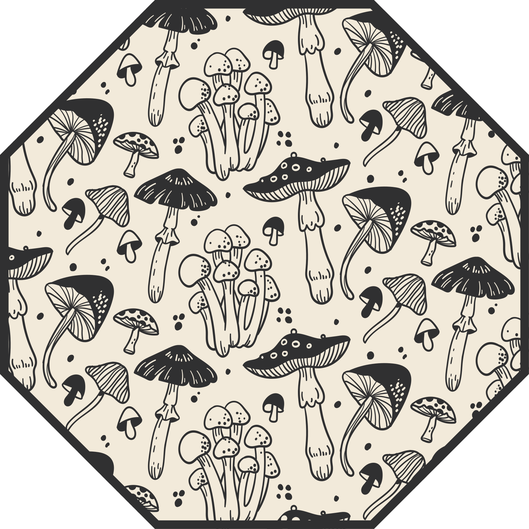 Mushroom realm vinyl rug flowers - TenStickers