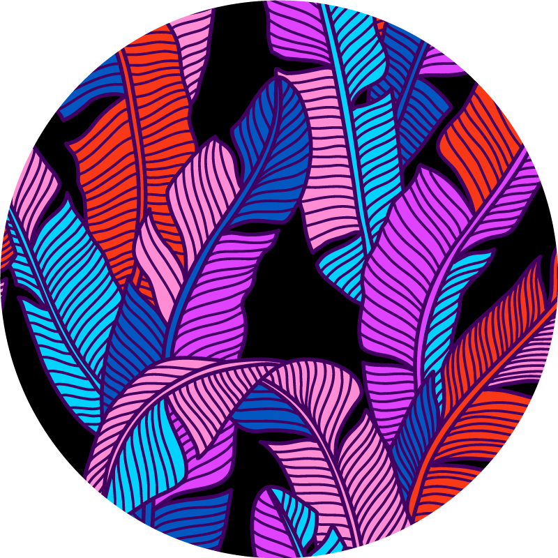 Lively leaf elements vinyl rug flowers - TenStickers