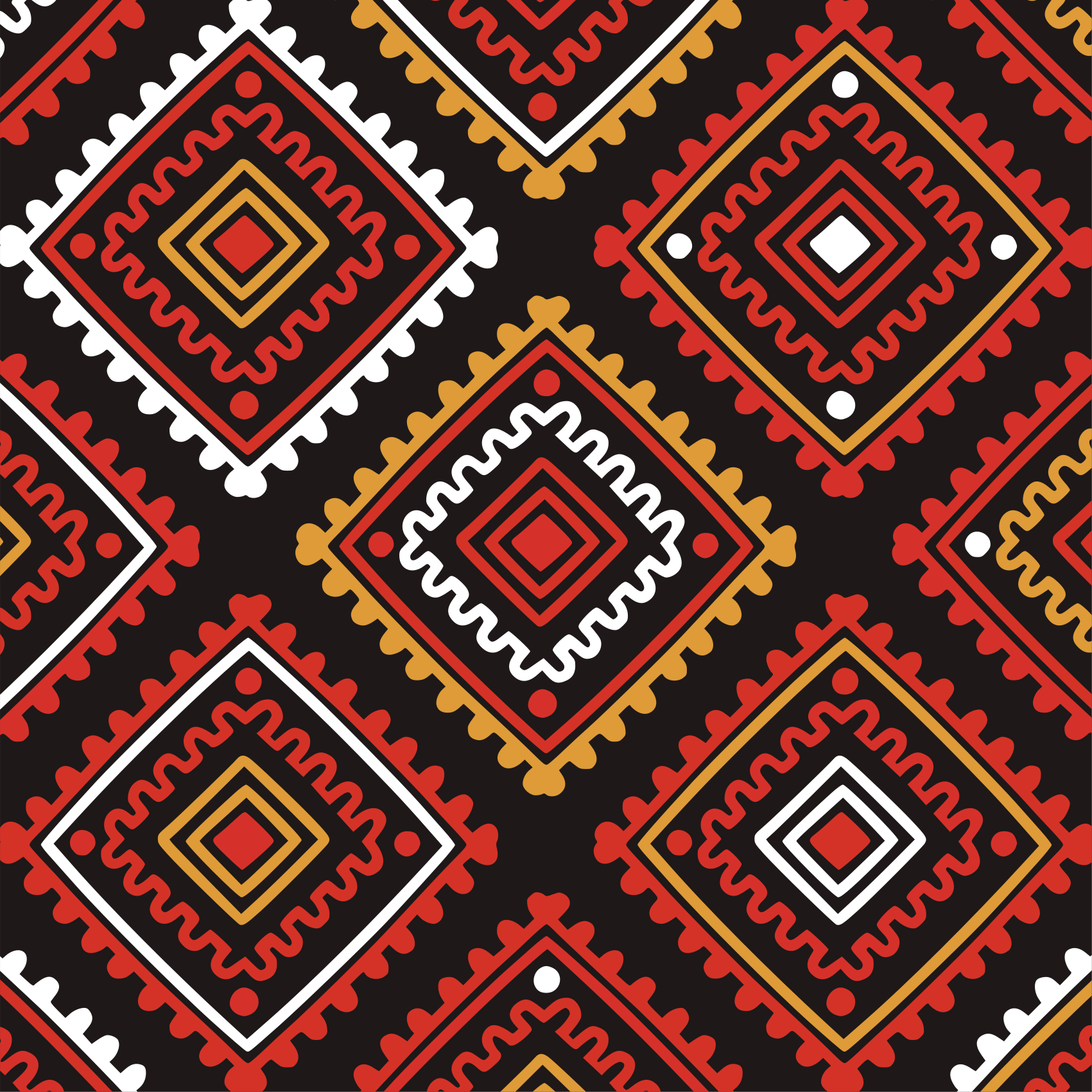 Ethnic vinyl rug in vibrant geometric design - TenStickers