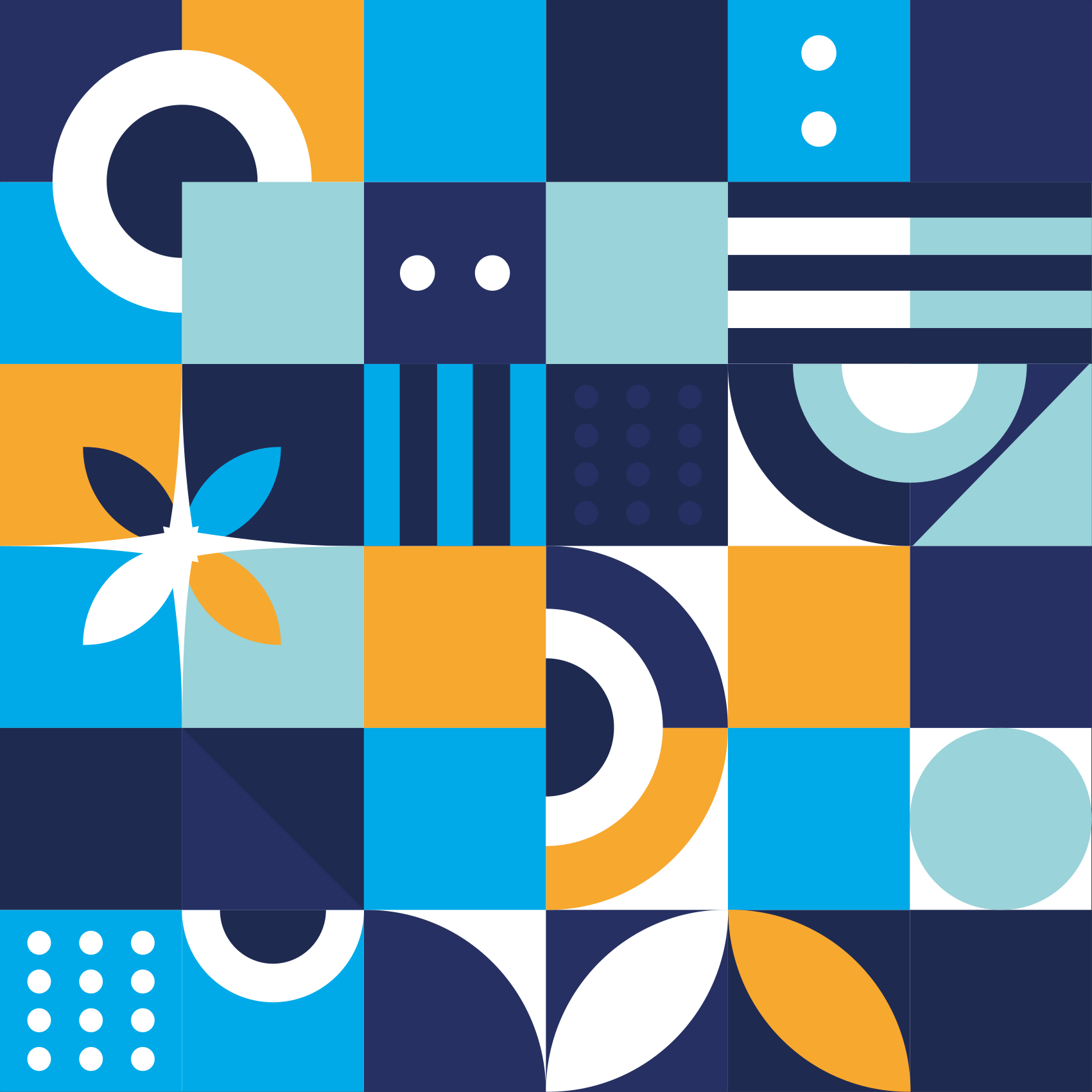 Geometric Color Shapes tile vinyl rug - TenStickers