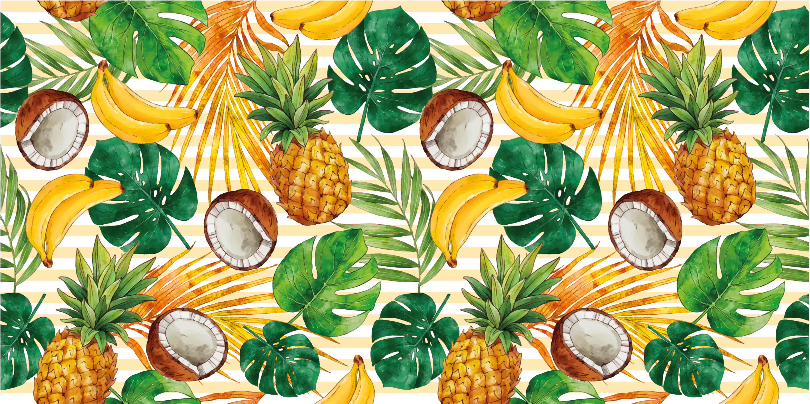Tropical Fruit Paradise kitchen vinyl rug - TenStickers