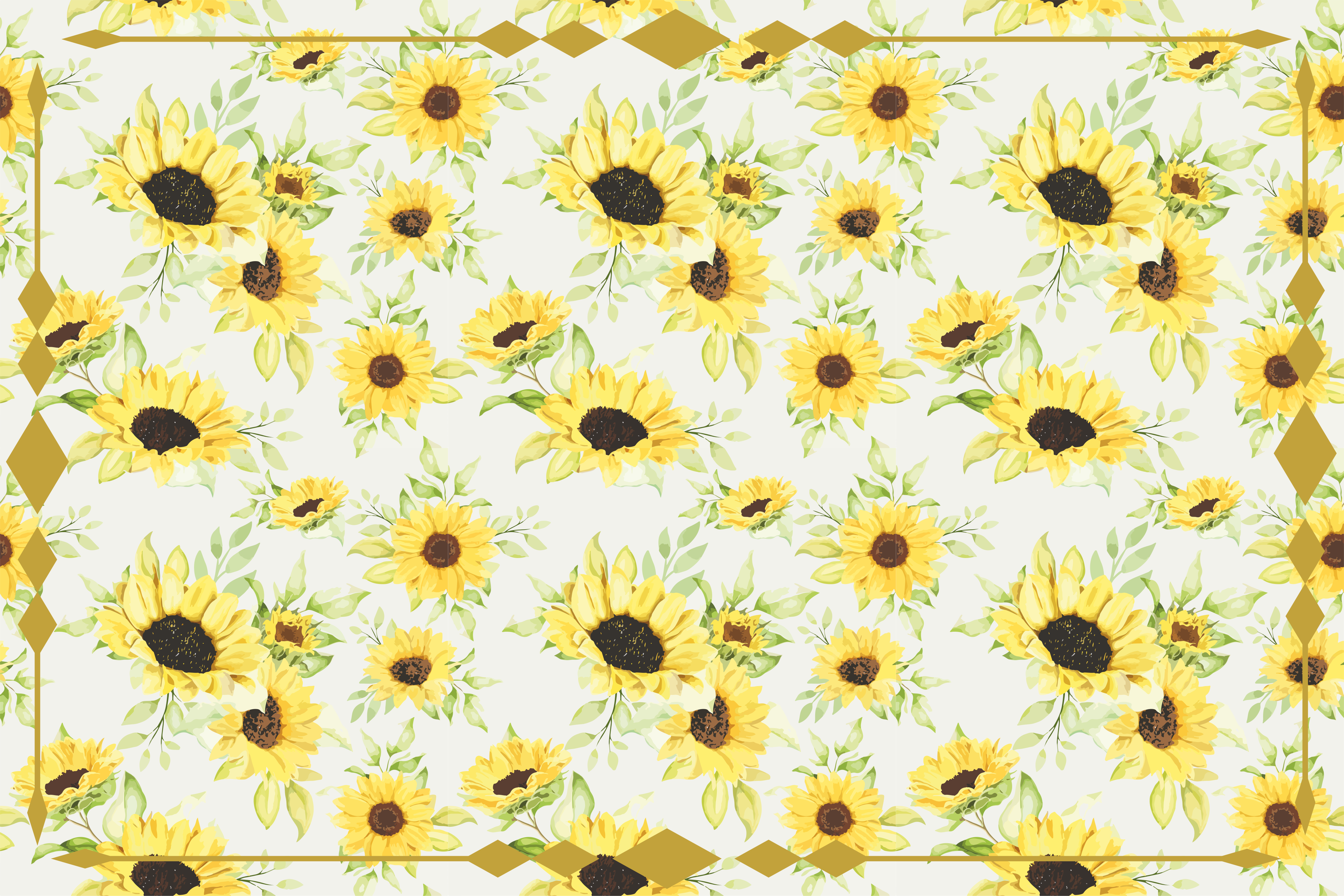 Sunny Floral Pattern vinyl rug flowers - TenStickers