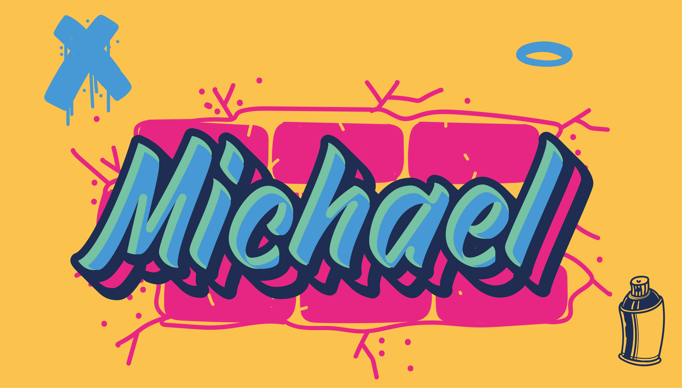 Graffiti custom name vinyl rug - TenStickers