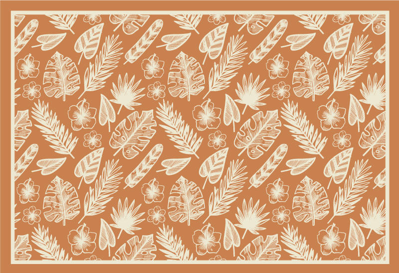 Tropical Leaf Inspiration vinyl rug flowers - TenStickers