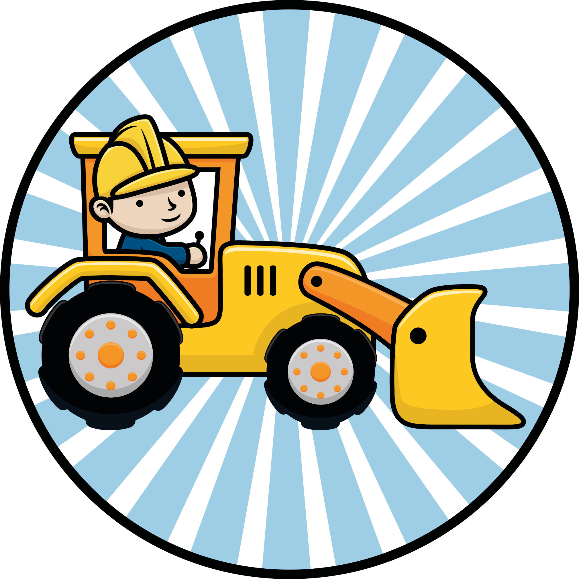 Cartoon excavator working kids vinyl rug - TenStickers