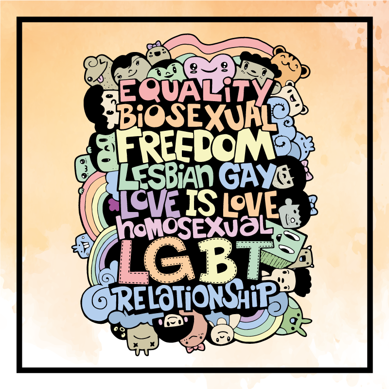Colorful LGBT Message custom vinyl rug - TenStickers