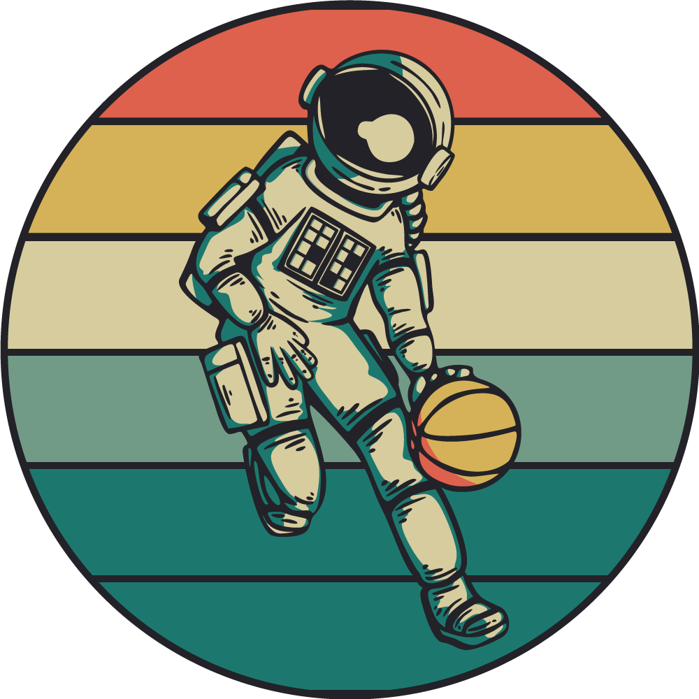 ASTRONAUT BASKETBALL PLAY vinyl rug gaming - TenStickers