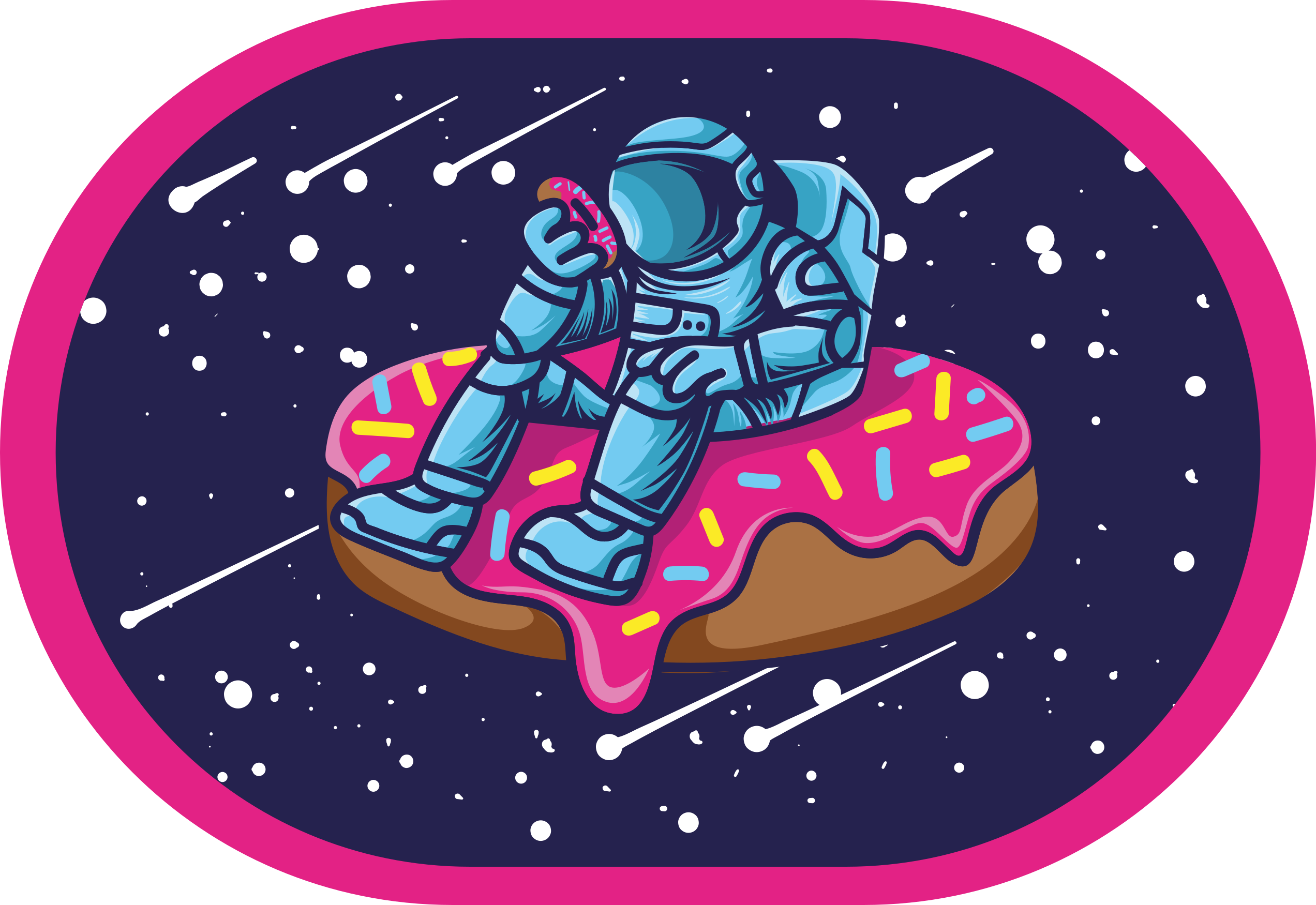 Astronaut On Donut teenage bedroom vinyl rug - TenStickers