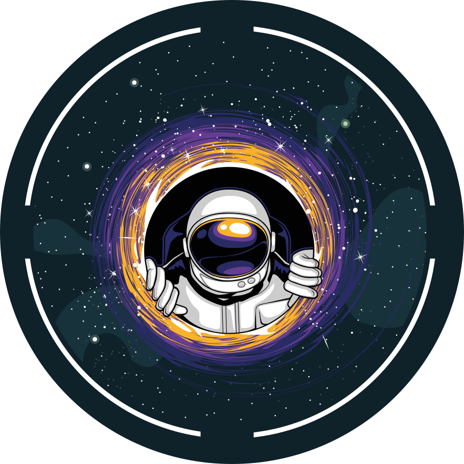 Astronauts and black holes living room rug - TenStickers