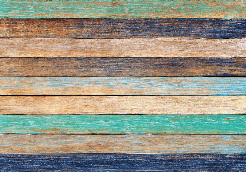 Wood effect vinyl rug multi-tone wood planks - TenStickers