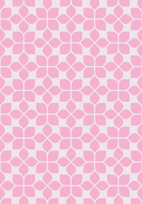 Pink Floral Tile mosaic vinyl rug - TenStickers