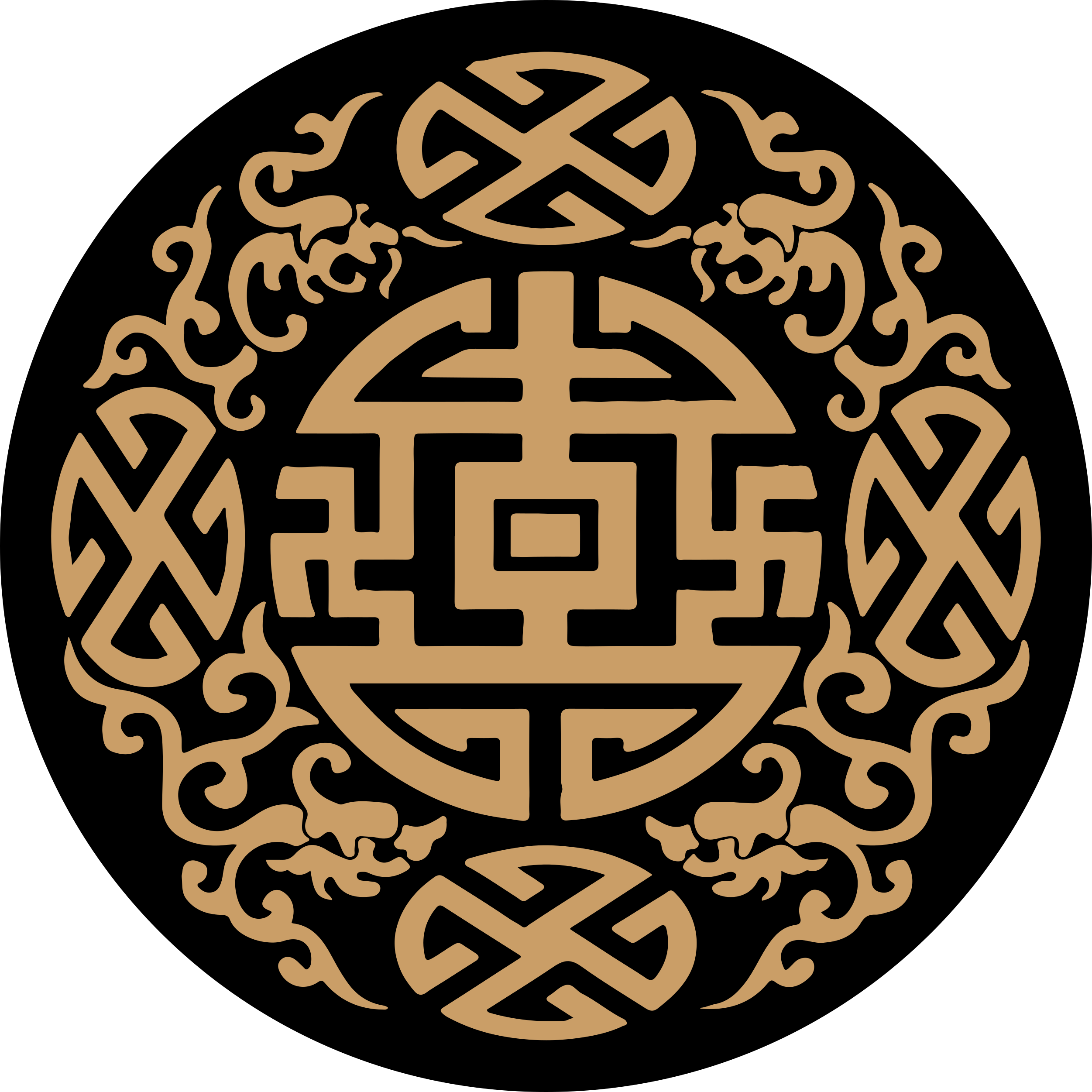 Cultural Symbol Motif circular vinyl rug - TenStickers