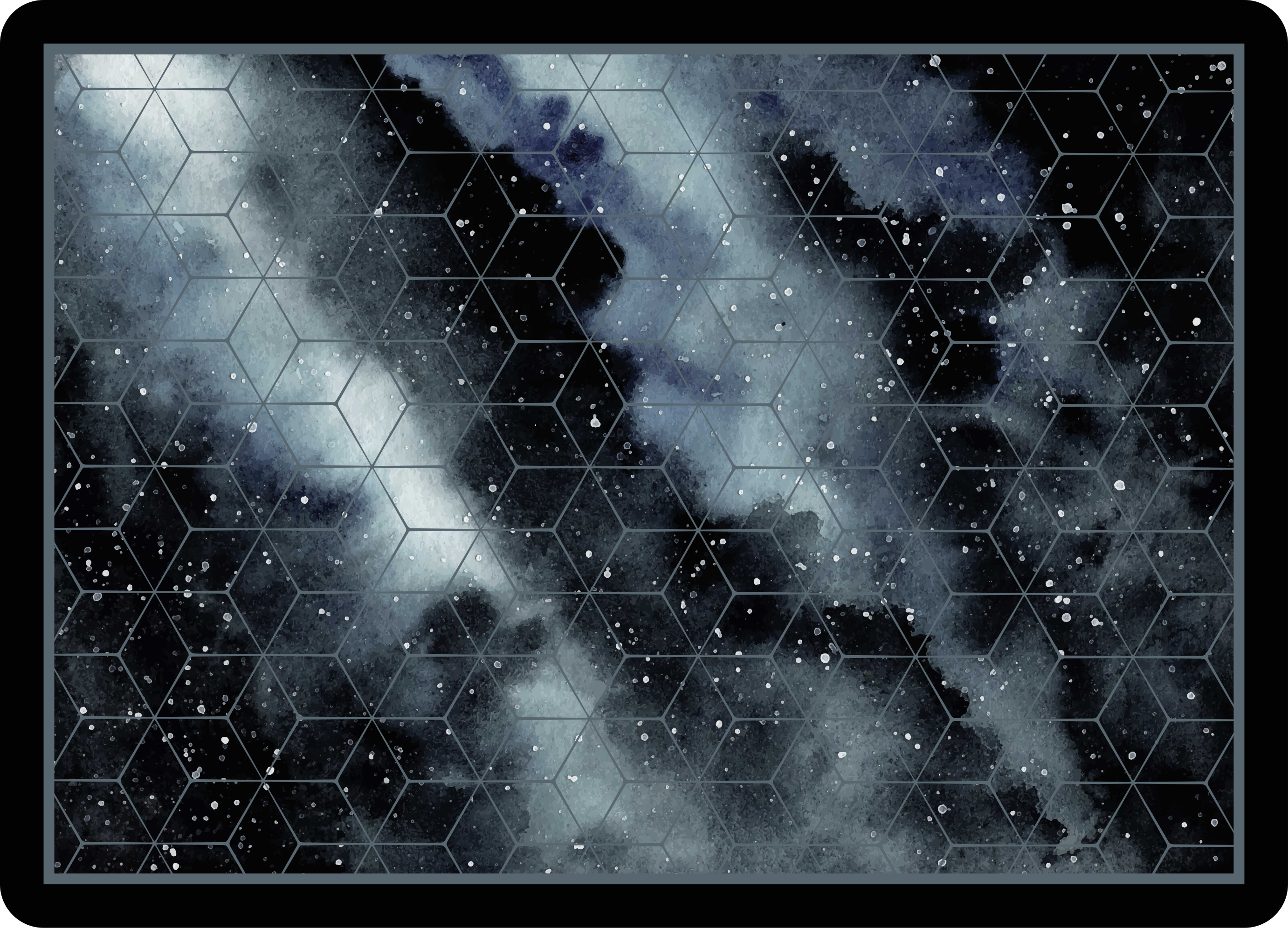 Hexagonal galaxy pattern teenage bedroom vinyl rug - TenStickers