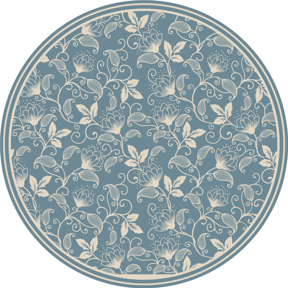 Botanical Whirl Element vinyl rug flowers - TenStickers