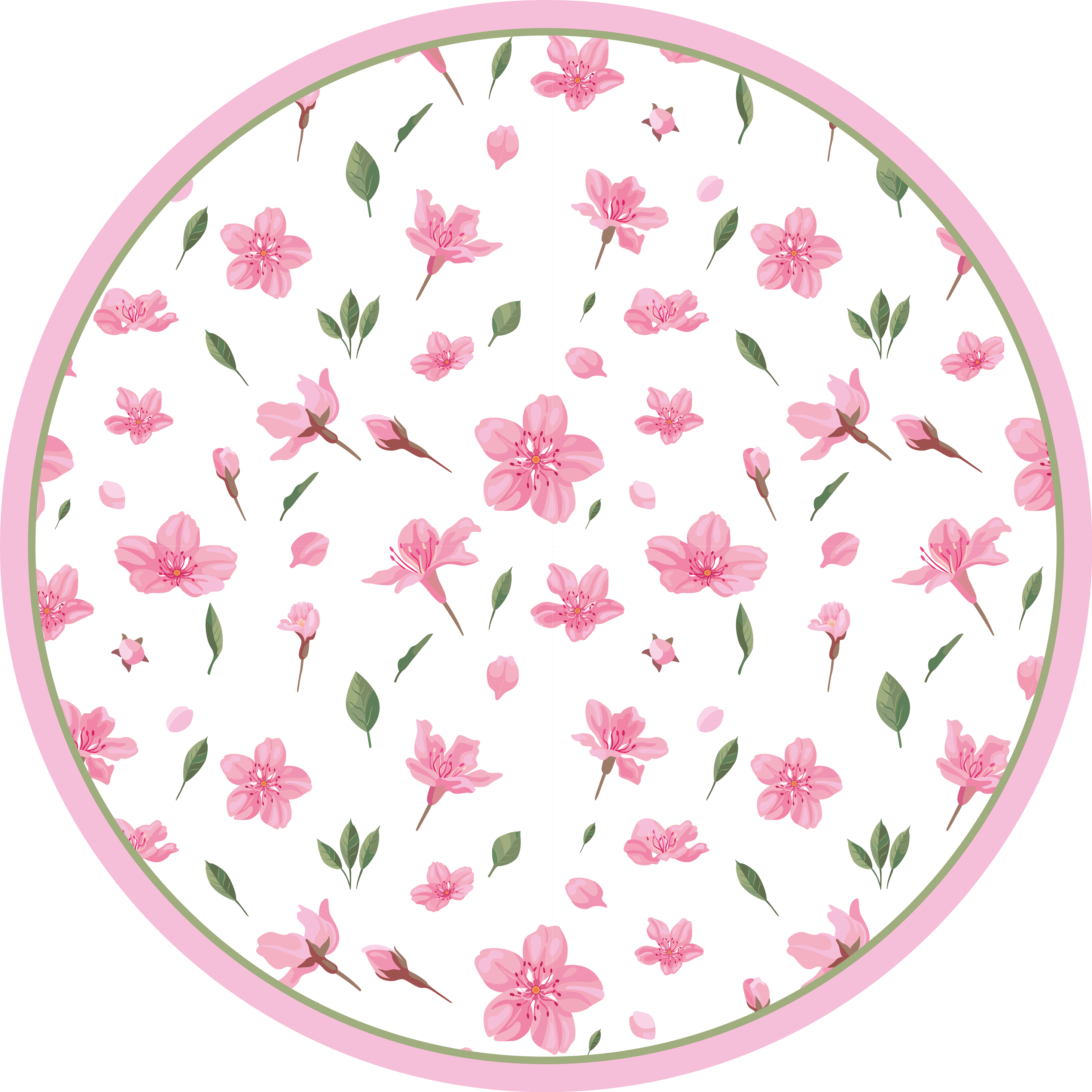 Blossoming Pink Floral vinyl rug flowers - TenStickers