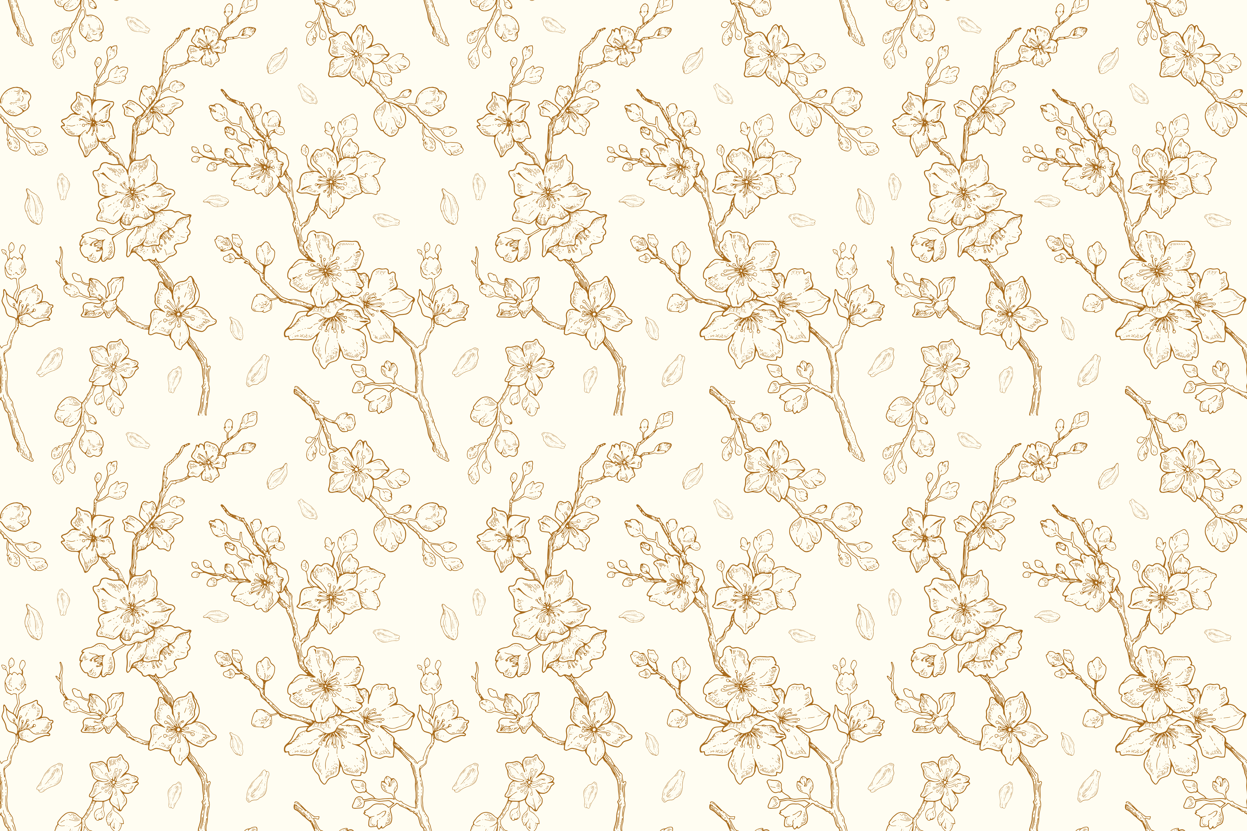 Blossom Branch Pattern vinyl rug flowers - TenStickers