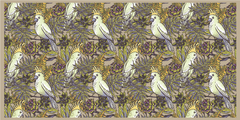 Amazonic parrots scandinavian style animal rug - TenStickers