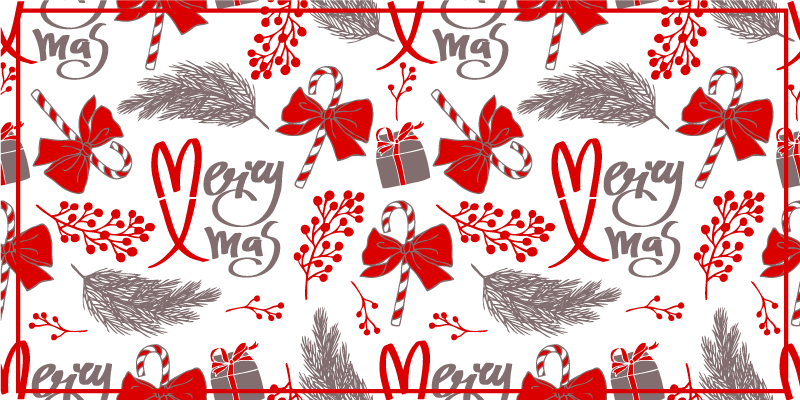 Greetings and hearts christmas vinyl rug - TenStickers