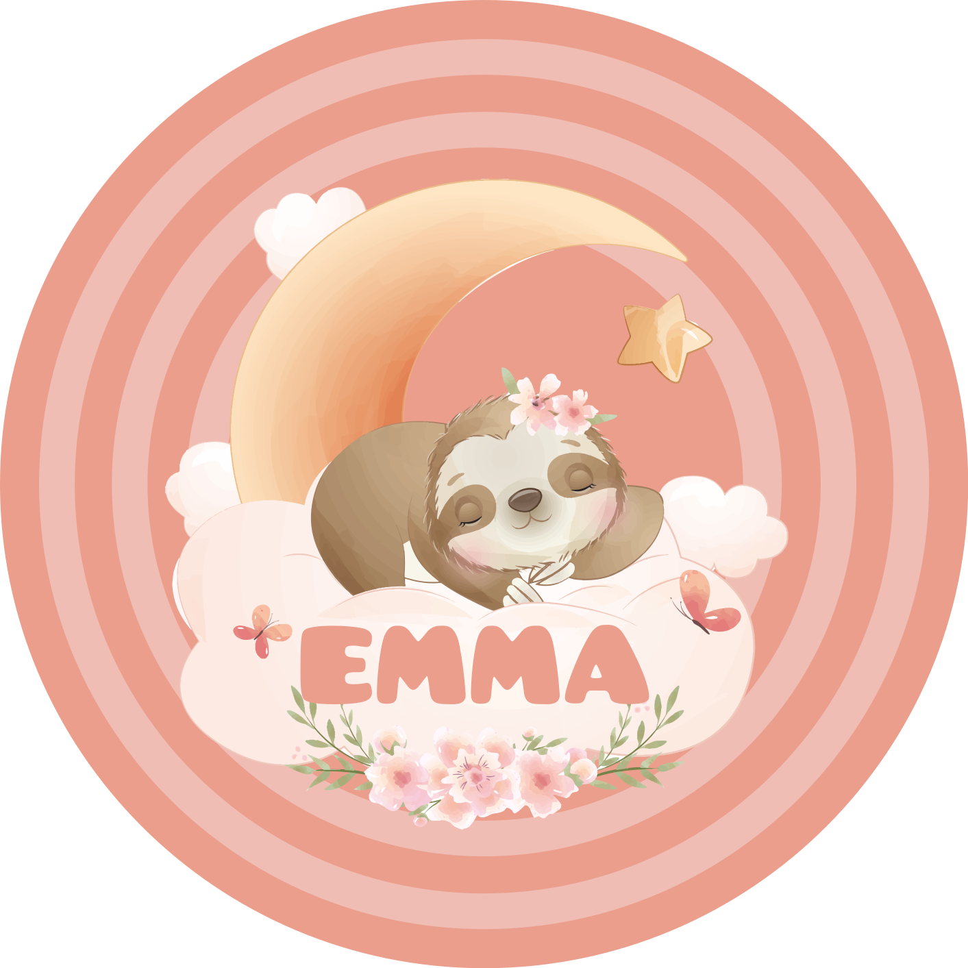 Cute Sloth Design custom vinyl rug - TenStickers