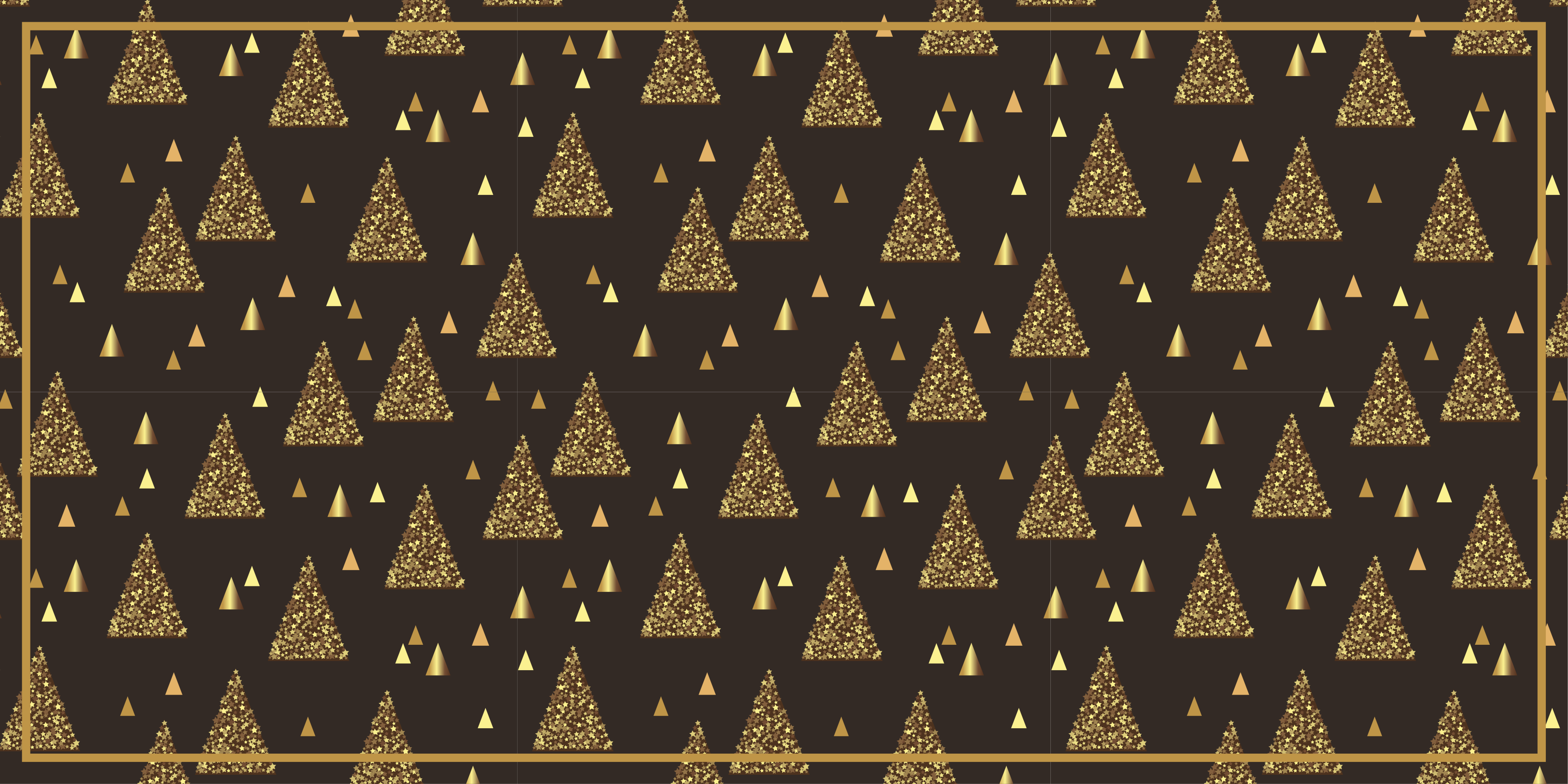Trees gold effect Xmas  Christmas vinyl rug - TenStickers