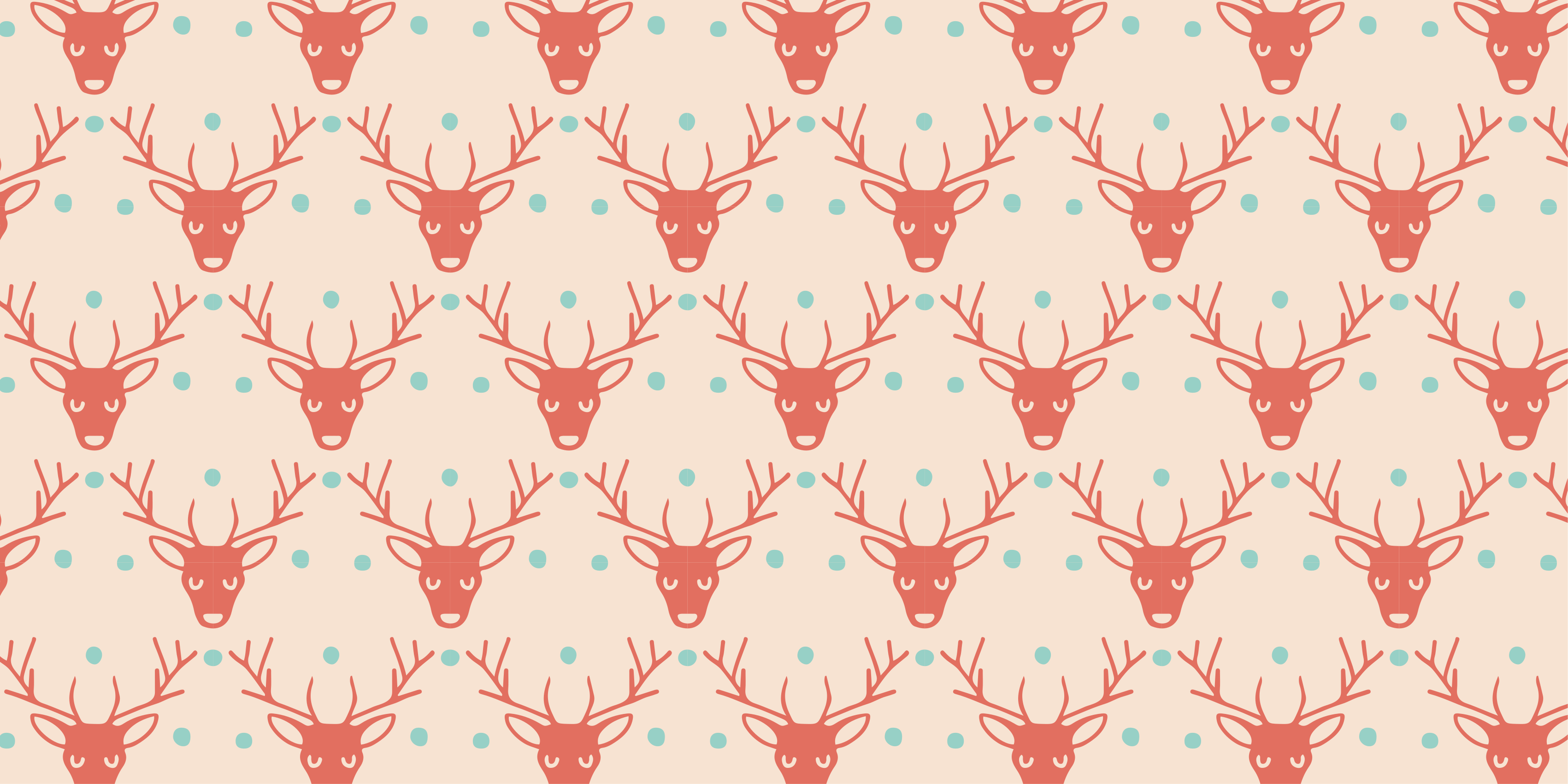 Festive Deer Pattern christmas vinyl rug - TenStickers
