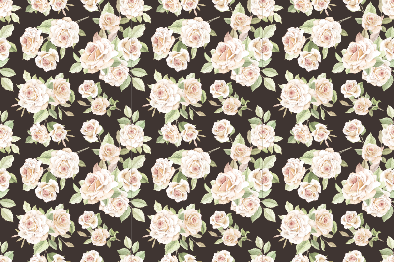 ROSE FLORAL PATTERN vinyl rug flowers - TenStickers