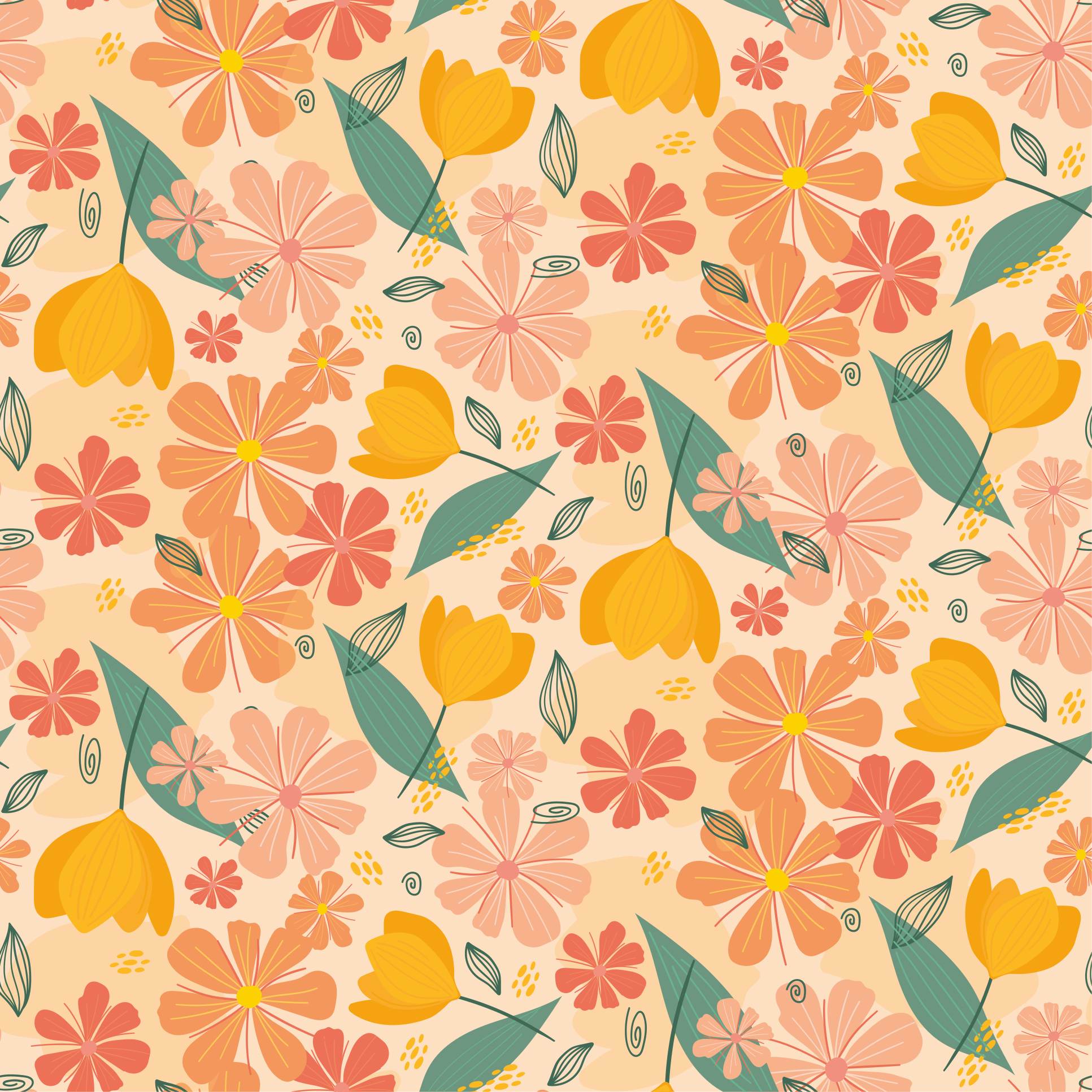 Vinyl rug flowers floral spring blooms - TenStickers