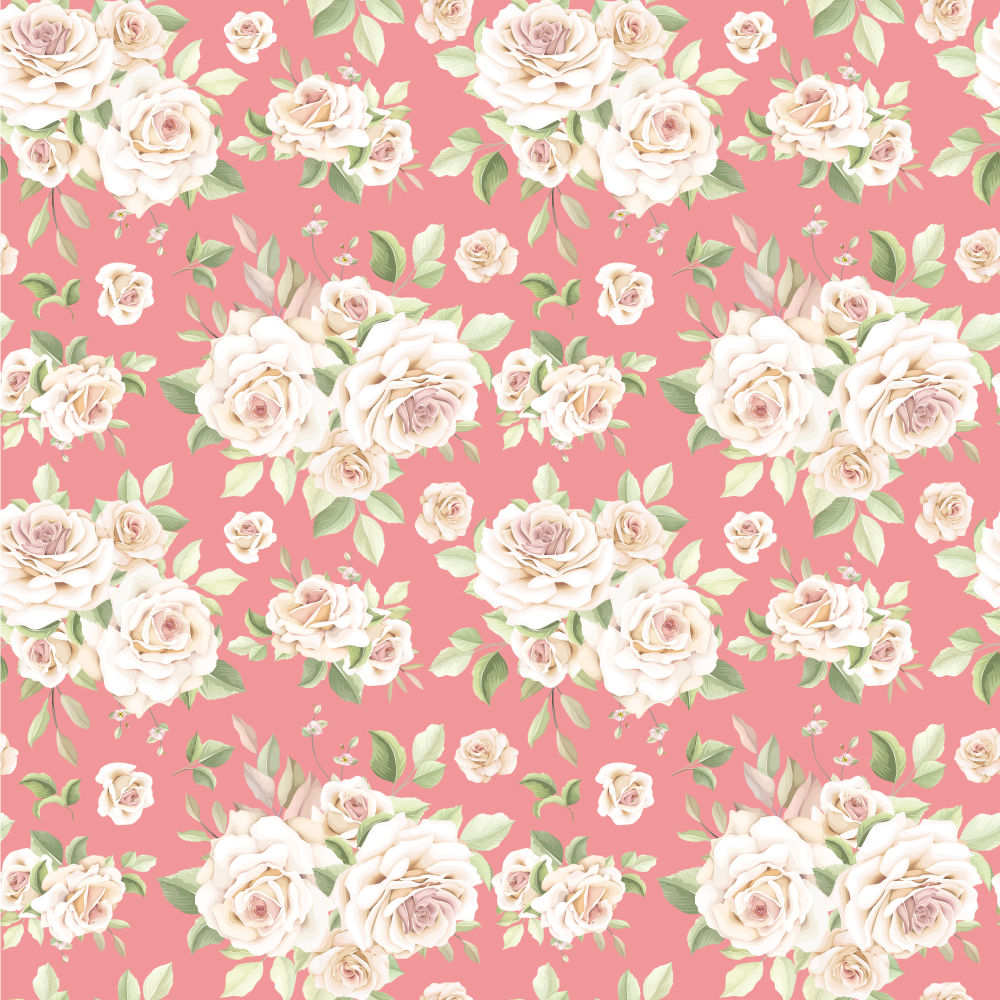Floral Elegance vinyl rug flowers - TenStickers