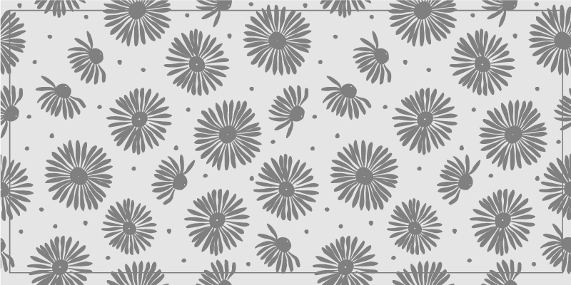 Warm grey tones flowers floral rug - TenStickers