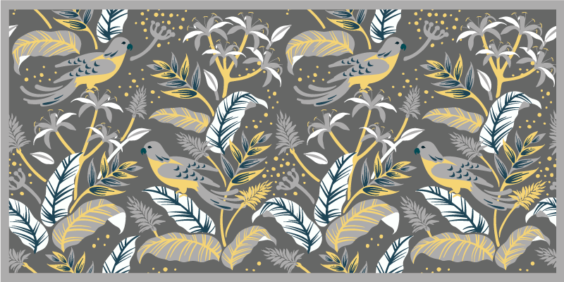 Tropical Greenery Print vinyl rug flowers - TenStickers