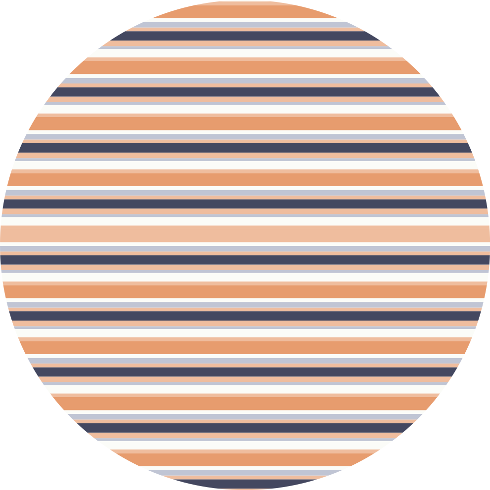 Striped vinyl rug with striped circular motif - TenStickers