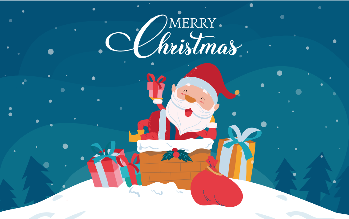 Jolly Santa vibes christmas vinyl rug - TenStickers