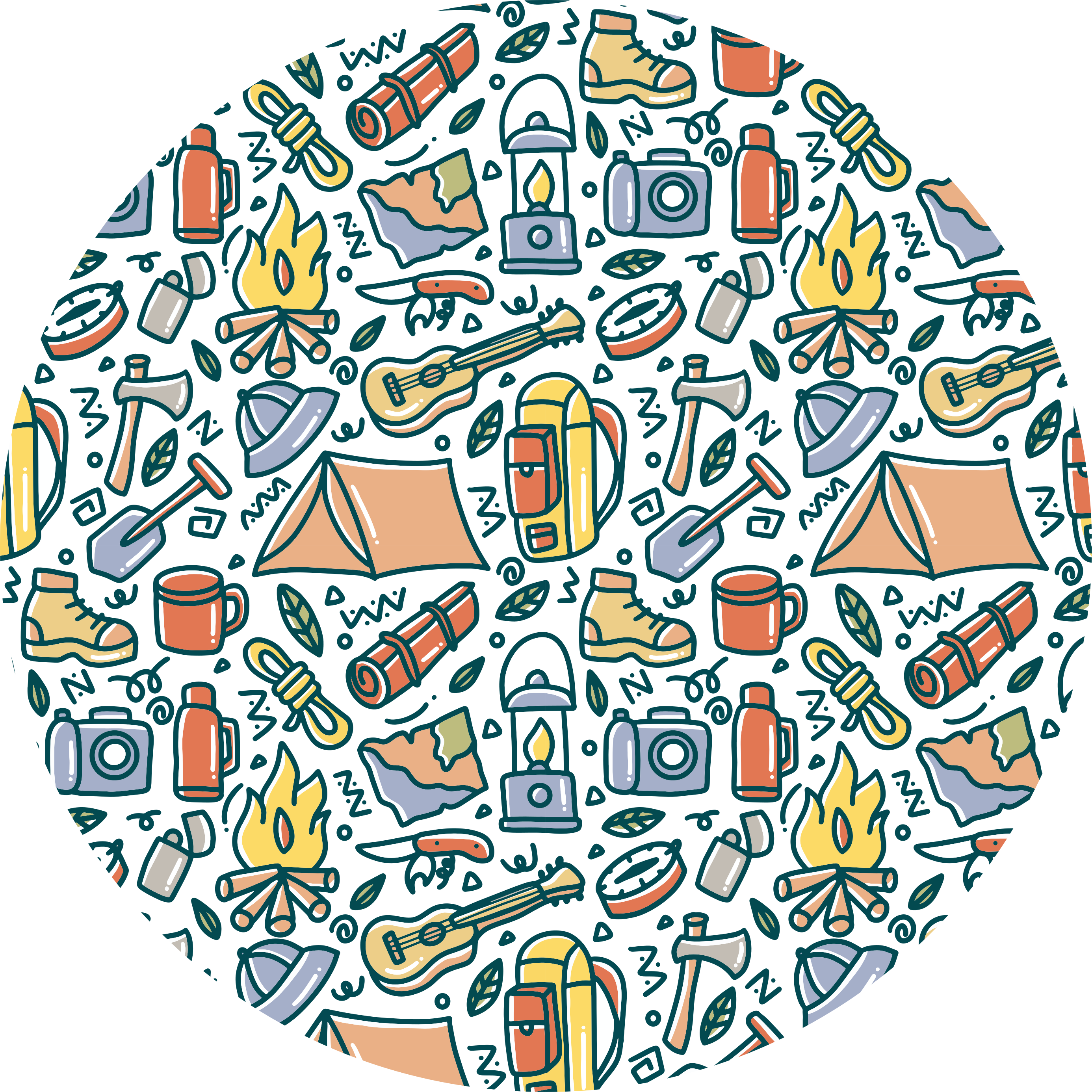 Camping Adventure Concept teenage bedroom vinyl rug - TenStickers