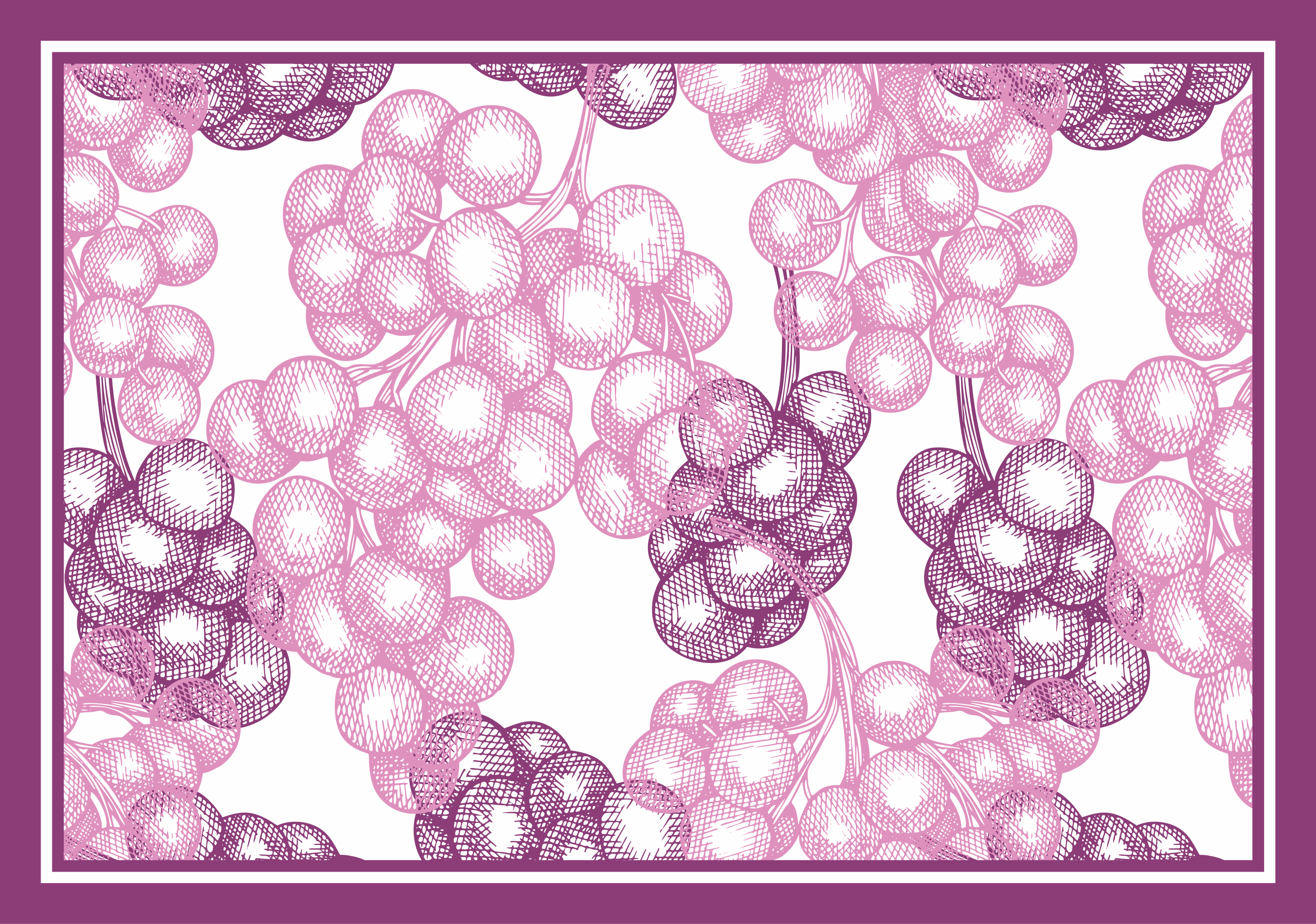 Purple grapes design vinyl rug flowers - TenStickers